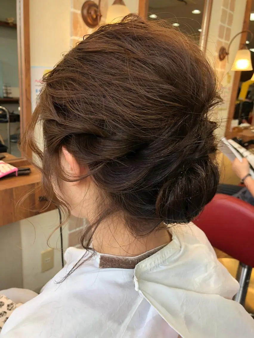 ミディアム ヘアアレンジ 縮毛矯正 大野 まゆのヘアスタイル