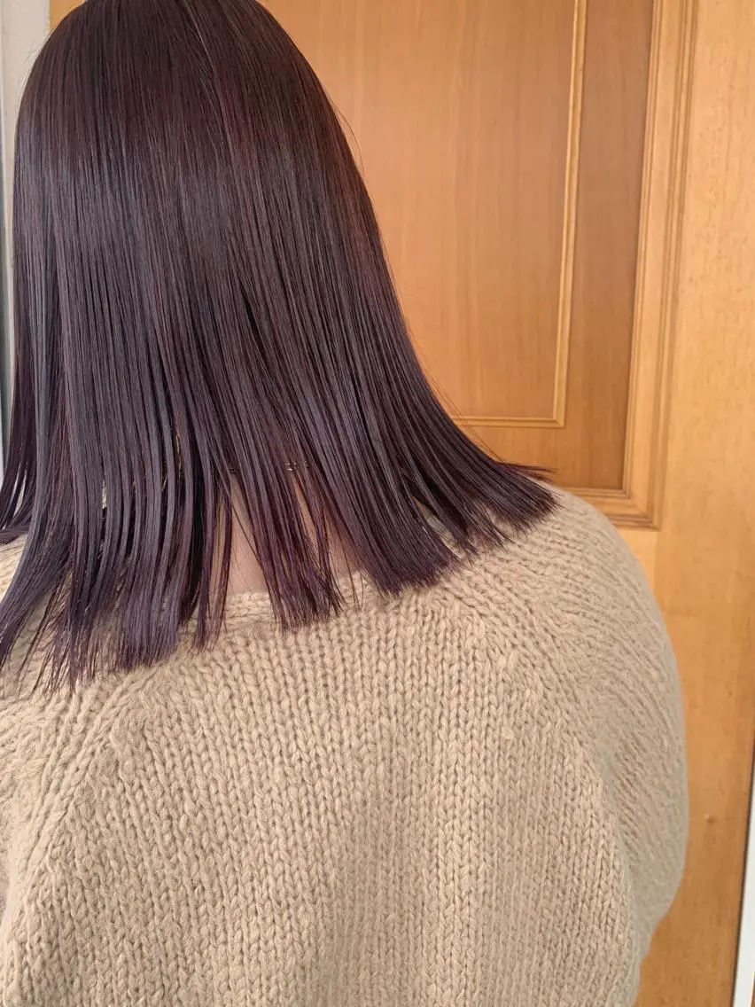 ミディアム カラー カシス パープルカラー レッドカラー カット ヘアカラー トリートメント m ā l o.🌷 サカモトマイコのヘアスタイル