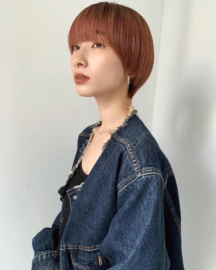 ショート カラー ベージュカラー ピンクカラー ピンクベージュ ショートヘア ボブ/顔まわりカット 💫大澤奈緒美のヘアスタイル