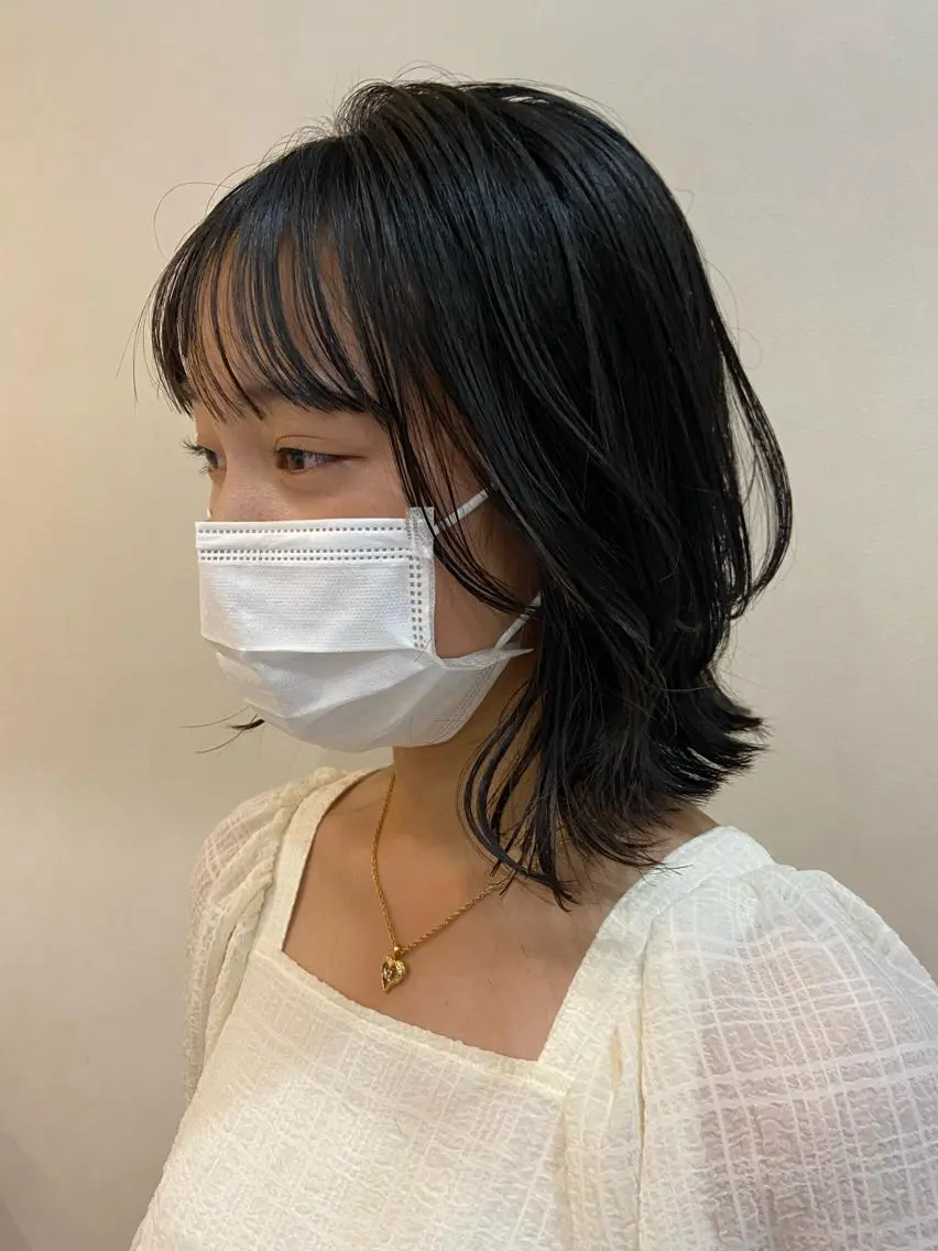 ミディアム レイヤーカット カット トリートメント ボブ/透明感カラー 🧸YUI❤️のヘアスタイル