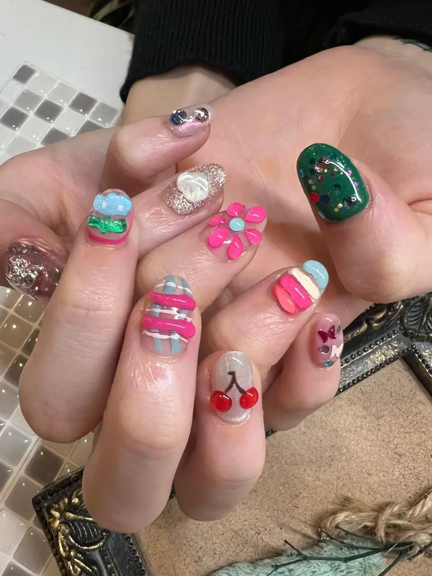 ネイル アートネイル クリアネイル ぷっくりネイル nailist yuiのネイルデザイン