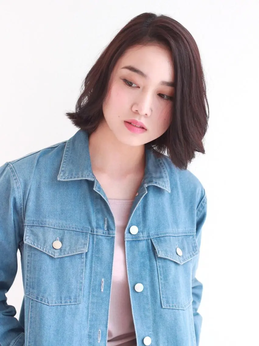 ショート 切りっぱなしボブ ボブ カット 高木 麻知子のヘアスタイル