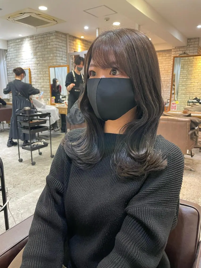 ミディアム カラー ヘアアレンジ くびれヘア カット ヘアカラー トリートメント 髪質改善特化 🫧松野力也のヘアスタイル