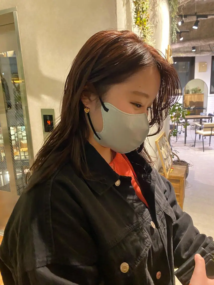 ミディアム カラー ヘアアレンジ ブラウンカラー ピンクカラー ピンクブラウン カットモデル募集中/ 店長/角田真哉のヘアスタイル