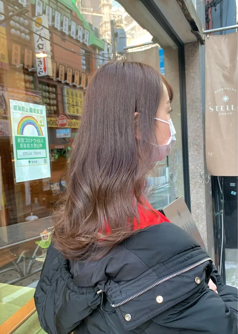セミロング カラー ベージュカラー ミルクティーベージュ 矢野 晃平のヘアスタイル