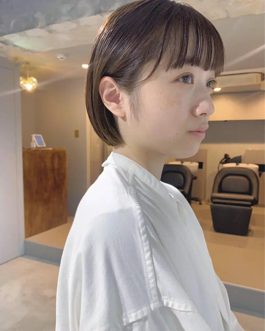 ショート カラー ボブパーマコテ巻き風 パーマNo1深江秀平のヘアスタイル