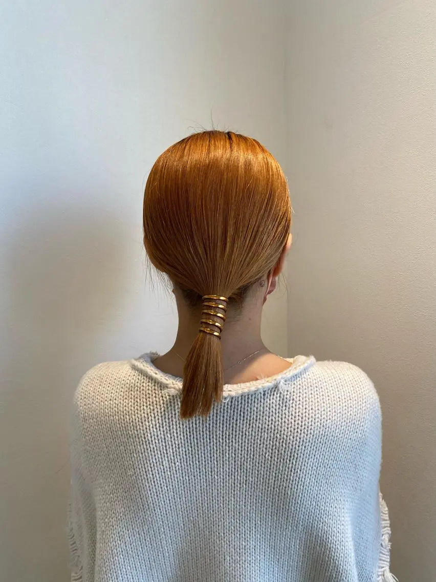 ミディアム カラー ブリーチ ハイトーンカラー オレンジ カット 🌷Asuka /レイヤーカット🌷のヘアスタイル