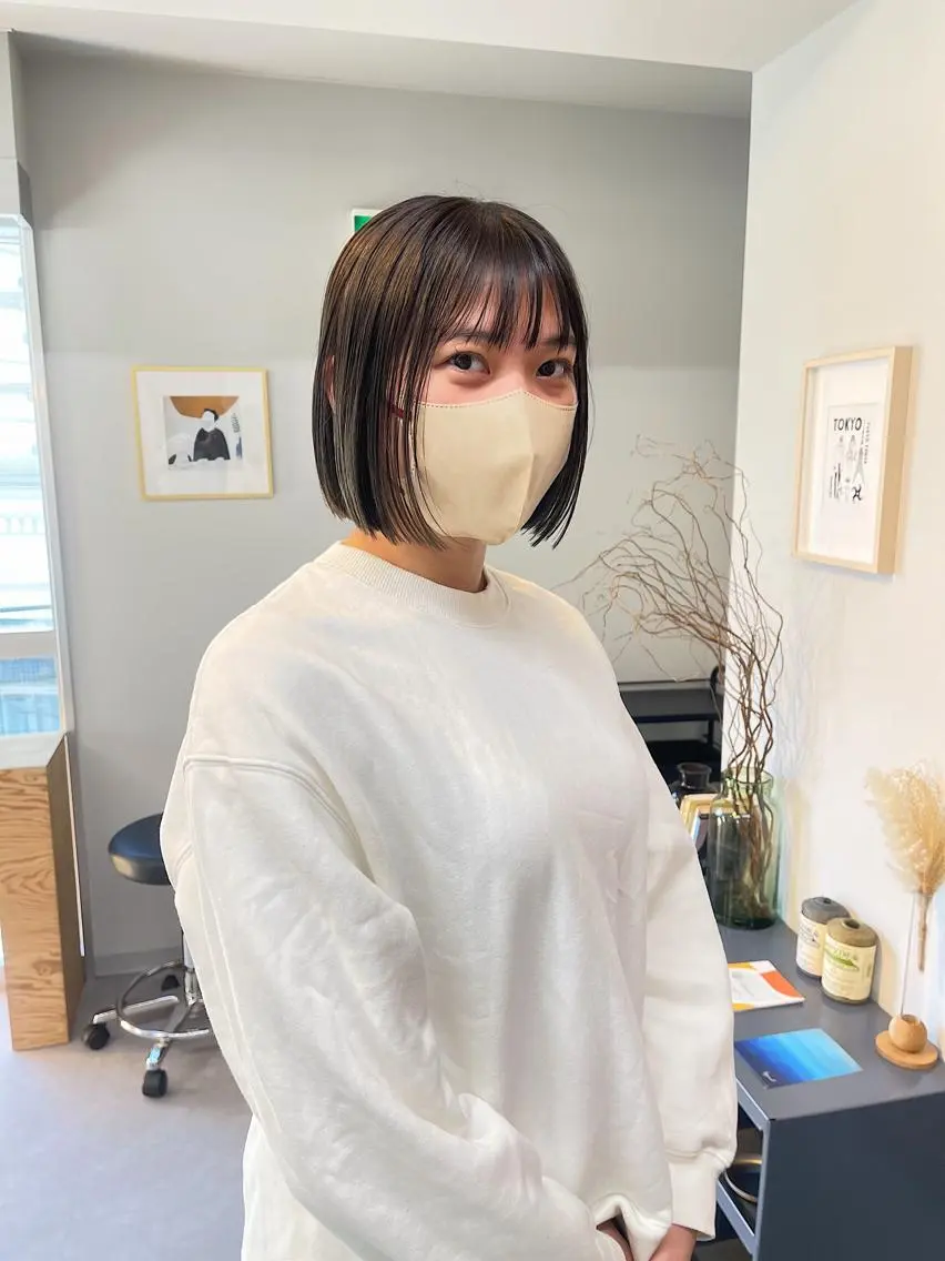 ショート カラー オリーブカラー ボブ カット ヘアカラー トリートメント 丁寧なカウンセリング 🌿KENTA🌿のヘアスタイル