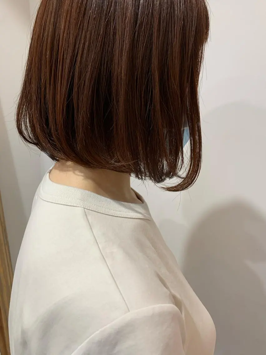 ショート オレンジブラウン 名駅🦢大人艶カラー 🪽カミヤアカネのヘアスタイル