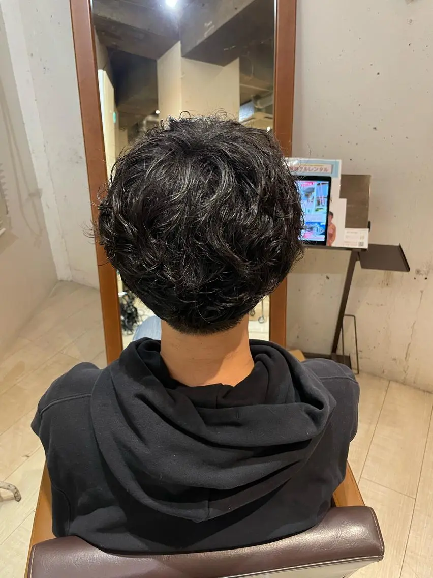 パーマ メンズ カット パーマ いまじゅく あおいのヘアスタイル