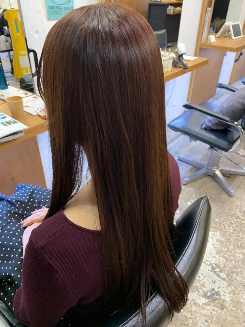 ロング カラー ブラウンカラー ピンクカラー ピンクブラウン ♱地雷カラー♱ウルフ ♱ 藍衣 ♱のヘアスタイル