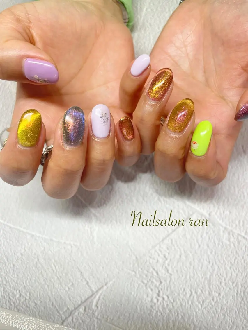 ネイル マグネットネイル ハンドネイル ハンドケア nailsalon ranのネイルデザイン