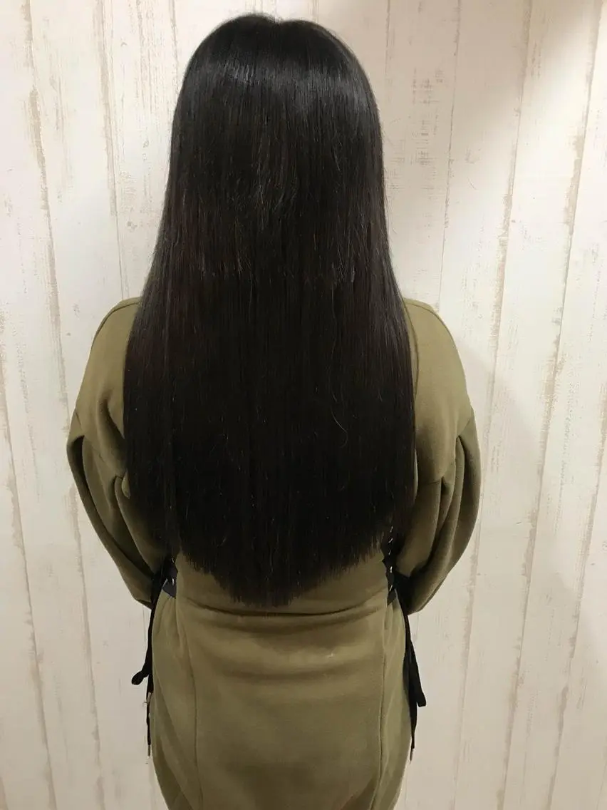 セミロング カラー ヘアアレンジ チビ編み込みエクステ シールEXどぅ〜すのヘアスタイル