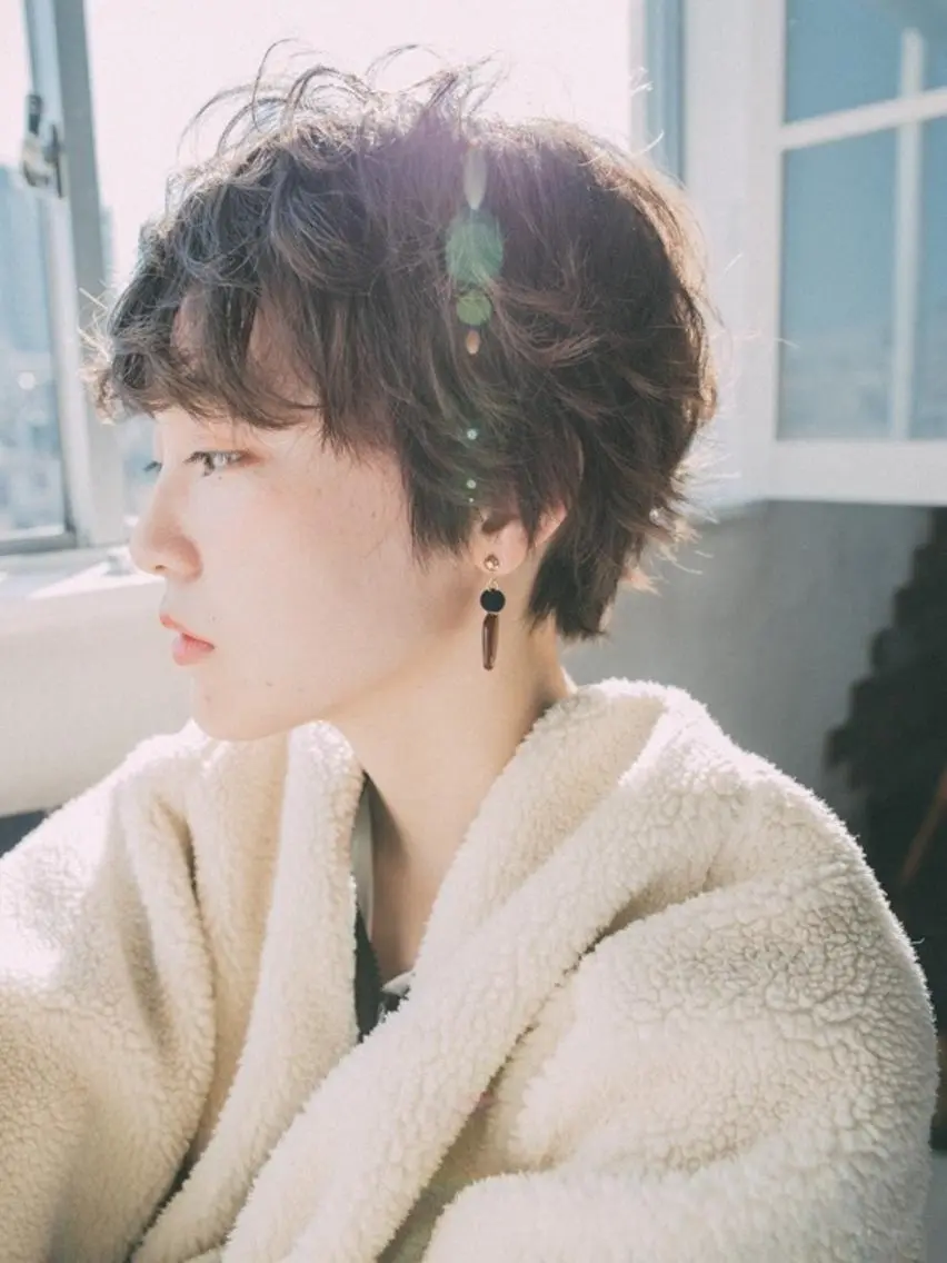 ショート カラー パーマ ヘアアレンジ メンズ キッズ ネイル マツエク・マツパ メンズウルフカット ハンサムショート アディクシーカラー 透明感カラー ボブ 藤井 仁紀のヘアスタイル