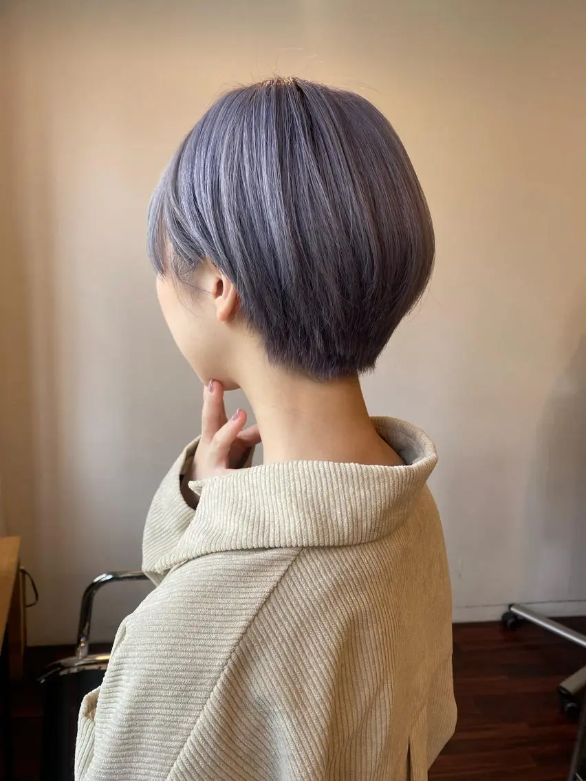 ショート カラー ラベンダーカラー ダメージレスサロン✨ kayo🌱のヘアスタイル