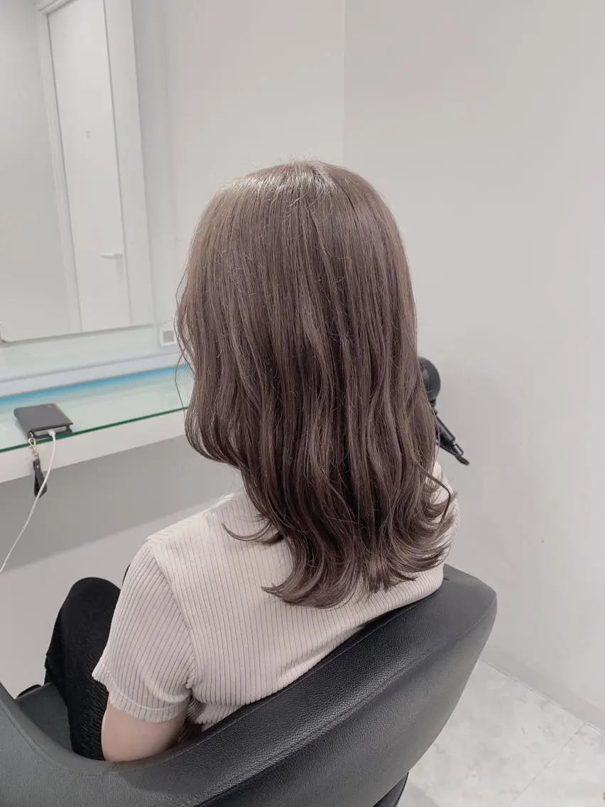 ミディアム カラー ヘアアレンジ ダブルカラー｜ なおき｜池袋美容師のヘアスタイル