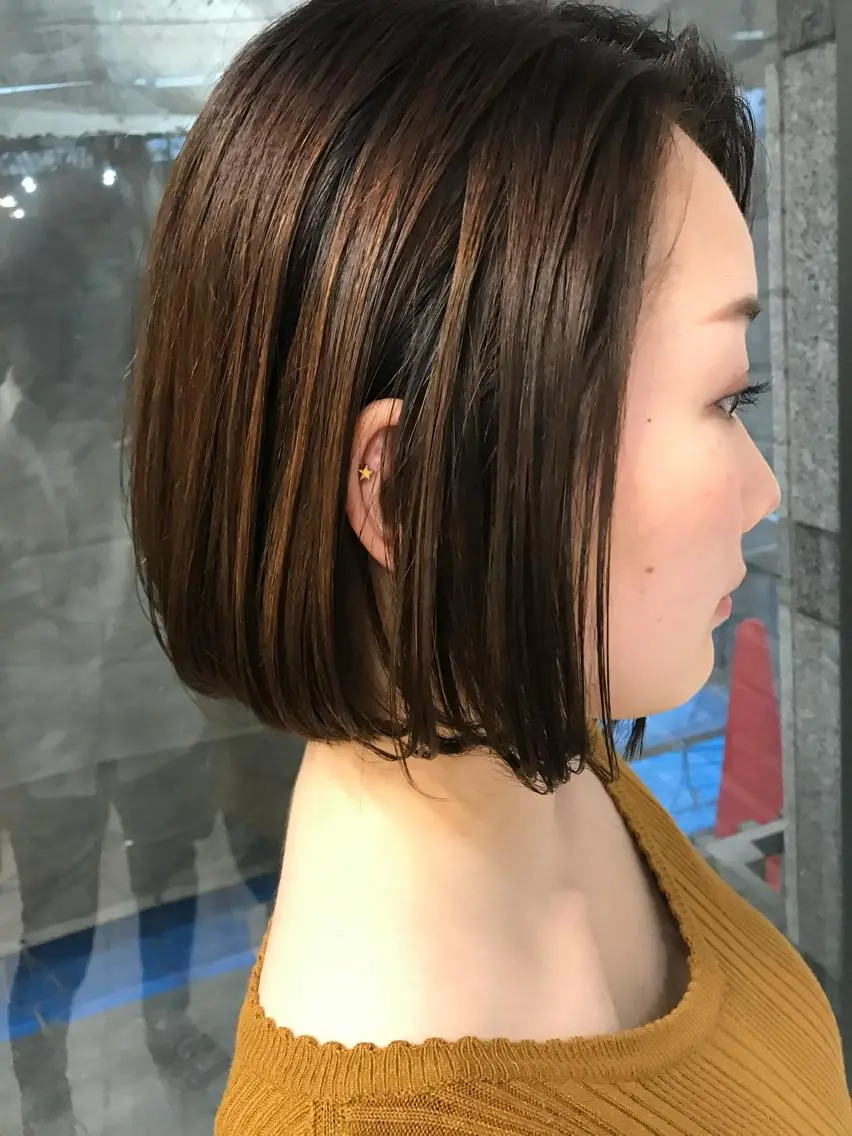 ショート カラー オレンジ テラコッタ ボブ カット ヘアカラー トリートメント 日比 貴大/ minim hairのヘアスタイル