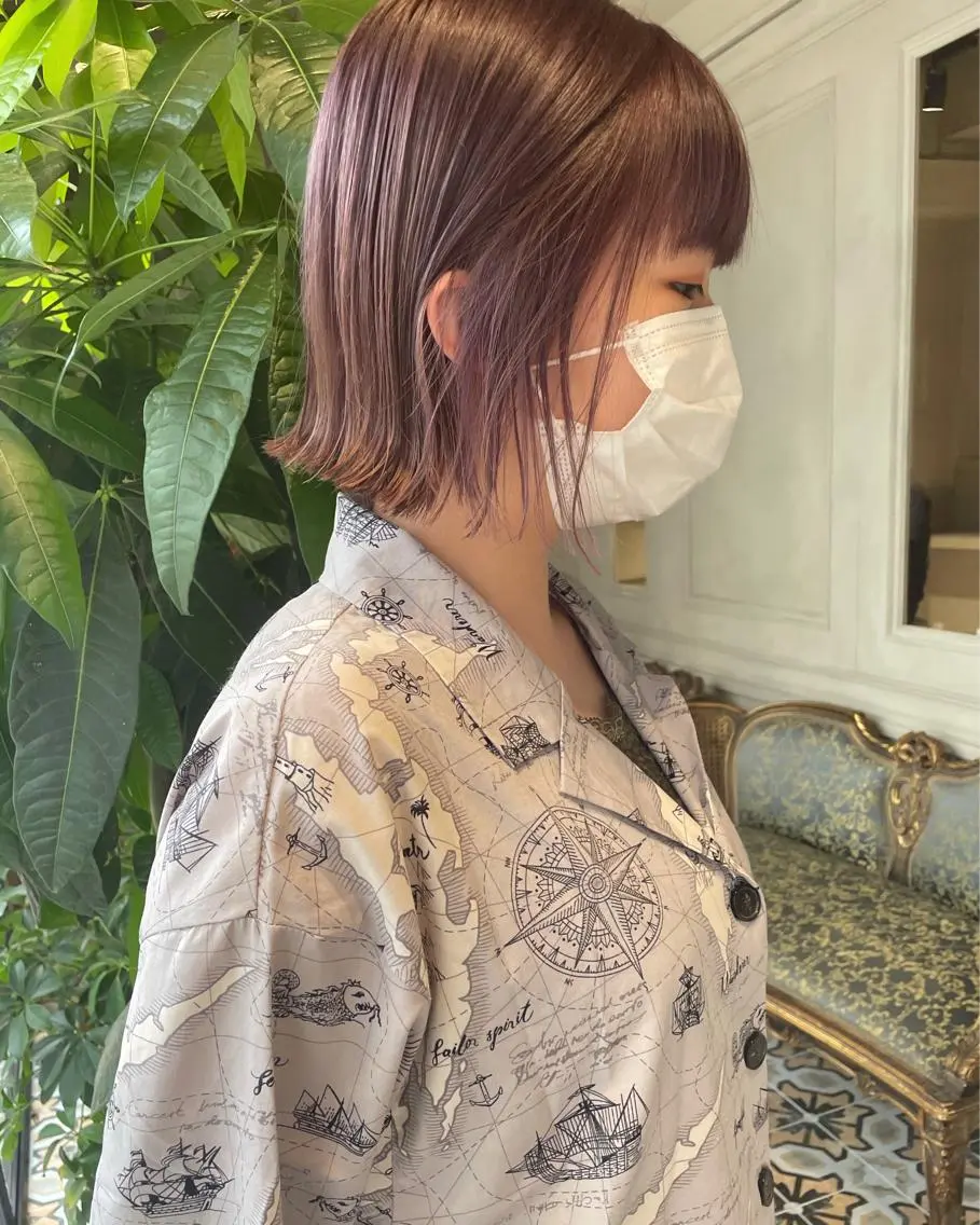 ミディアム カラー カット ヘアカラー トリートメント yajima Moemiのヘアスタイル