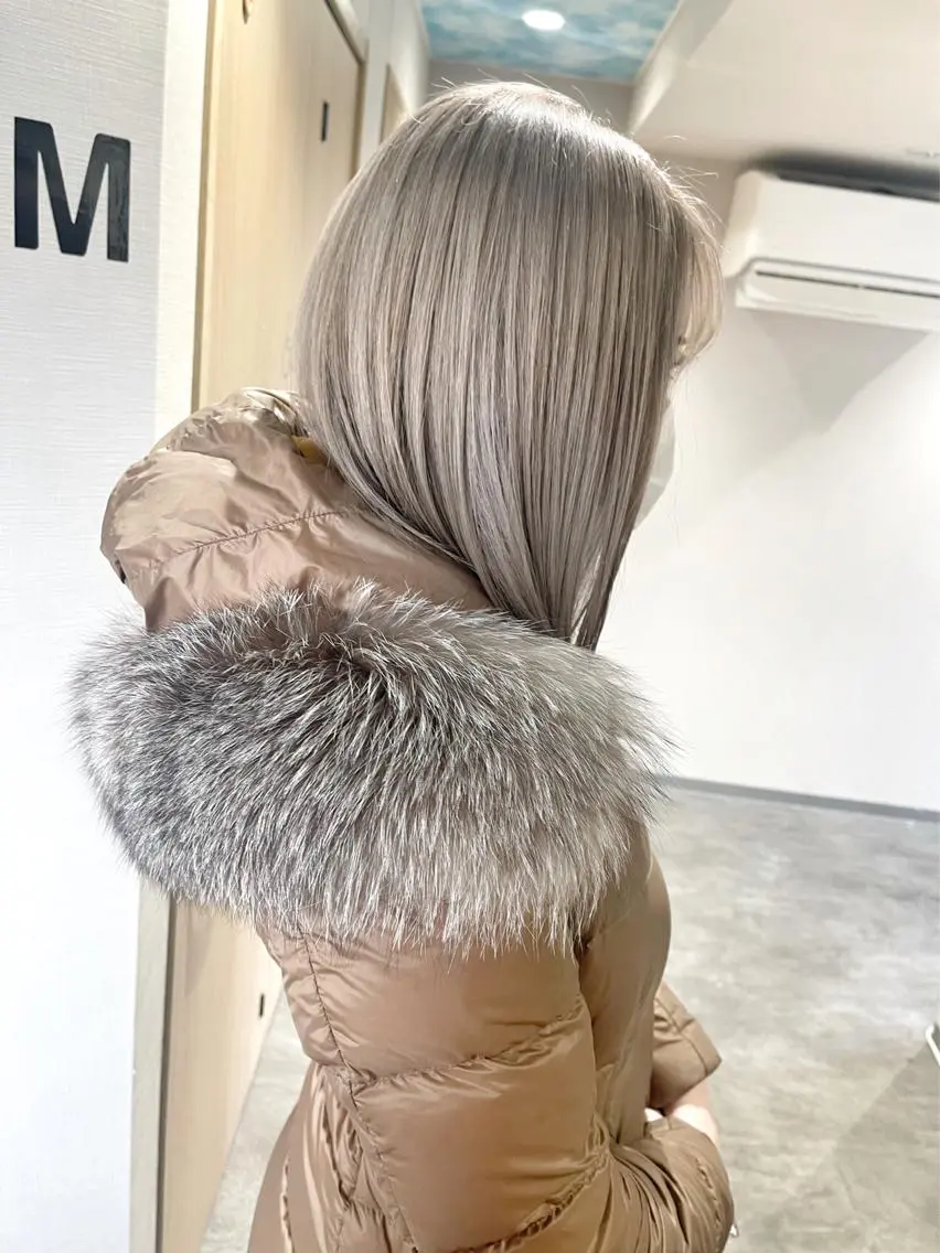 ミディアム カラー ヘアアレンジ ブリーチ ケアブリーチ ダブルカラー ハイライトカラー ハイトーンカラー ヘアカラー 松井那津子 /ハイライトブリーチのヘアスタイル