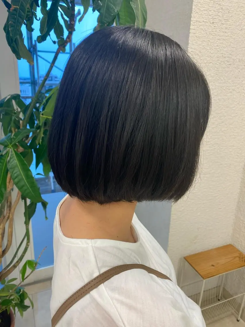 ショート 切りっぱなしボブ ボブ カット ヘッドスパ narumi🧸のヘアスタイル