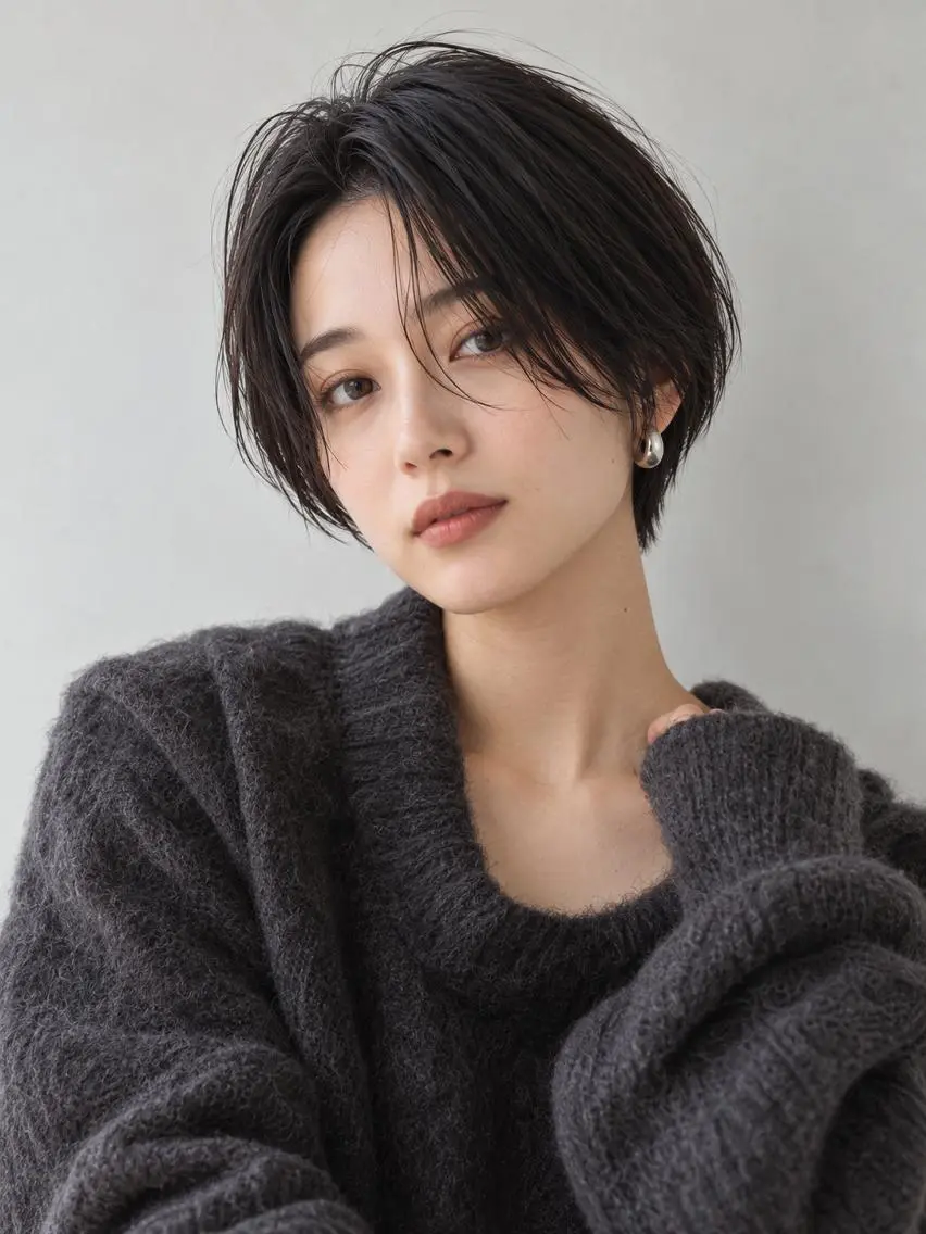 ショート 韓国風カラー くせ毛 髪質改善 韓国風ヘア 縮毛矯正 カット "オトナ髪”/ LAKA TOCCAのヘアスタイル