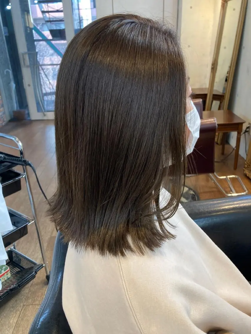ミディアム カラー ブルーカラー ブルージュ マエダ　カズエ🫶 coronahairのヘアスタイル