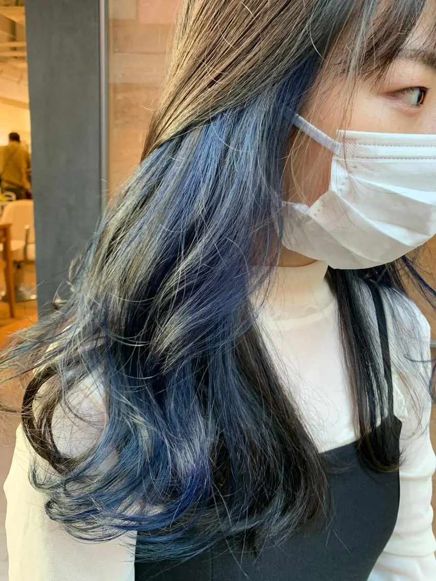セミロング 韓国風カラー 韓国風ヘア カット ヘアカラー トリートメント newi +uta* りさのヘアスタイル