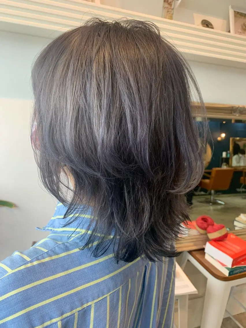 ミディアム パープルカラー ヘアカラー トリートメント ヘッドスパ ヘアセット 大宮/山口 竣也のヘアスタイル
