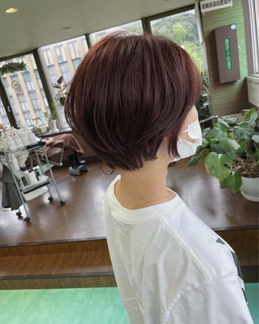 ショート カラー ブラウンカラー ピンクカラー ピンクブラウン ショートヘア カット ヘアカラー 土居 正季のヘアスタイル