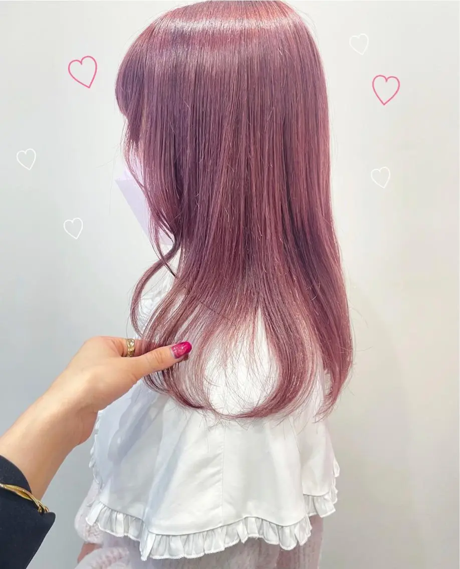 セミロング カラー ベージュカラー ピンクカラー ピンクベージュ 新宿駅近♡個室 ♡関口三都季🌜のヘアスタイル