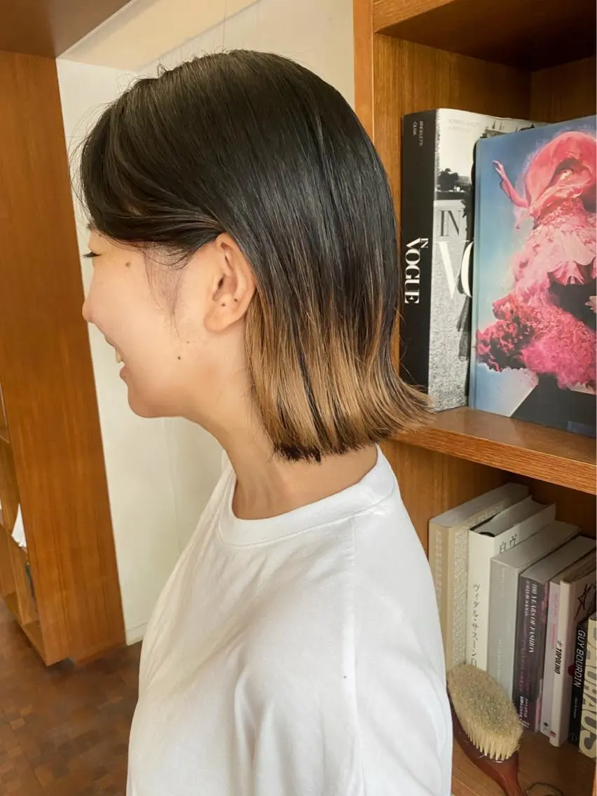 ショート カラー パーマ 似合わせレイヤー/ ケアパーマ/高倉のヘアスタイル