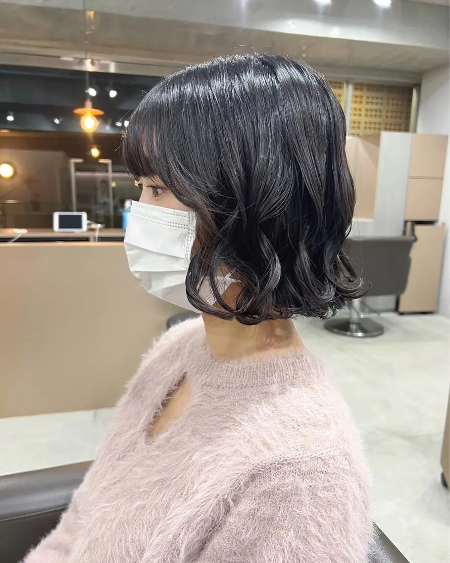 ショート パーマ カット ヘアカラー パーマ ボブパーマコテ巻き風 パーマNo1深江秀平のヘアスタイル