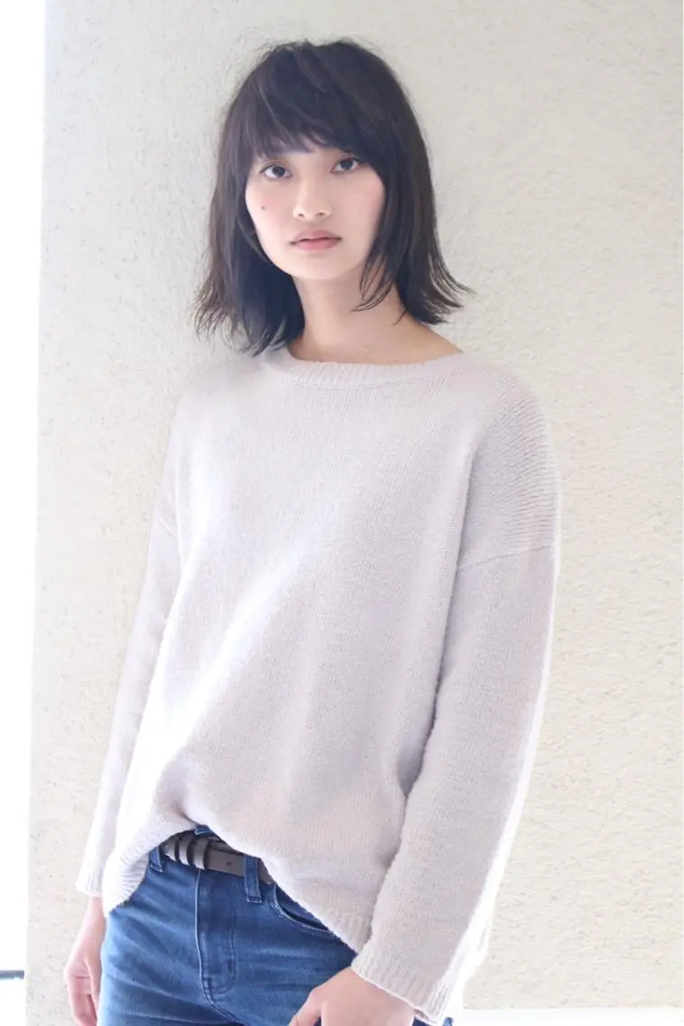 ミディアム 外ハネヘア 永見 敏英のヘアスタイル