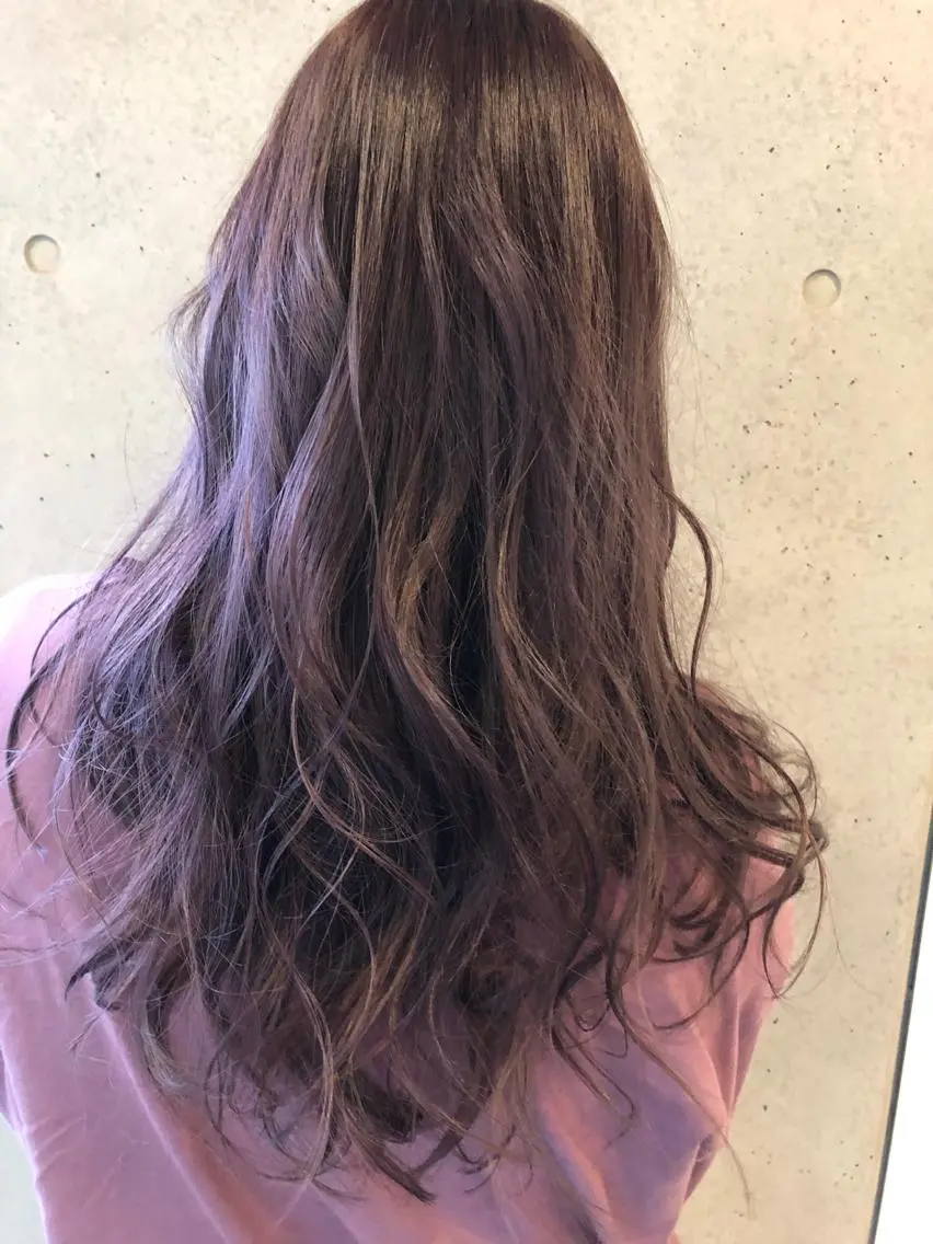 ロング カラー アッシュ ラベンダーカラー ラベンダーアッシュ 松本 明日可のヘアスタイル