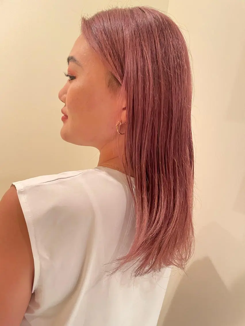 ロング カラー ピンクカラー ボブ ホノカのヘアスタイル