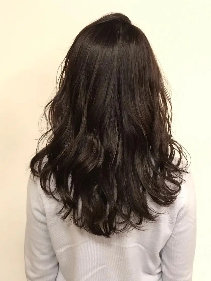 セミロング カラー ブラウンカラー ダークブラウン デザインカラー🌈 高木リョウのヘアスタイル