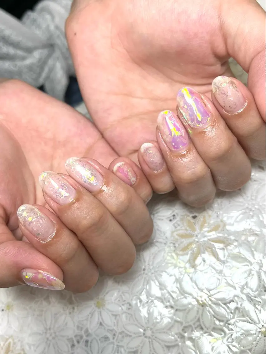 ネイル オーロラネイル ジェルネイル 韓国ネイル パラジェル nails' it...のネイルデザイン