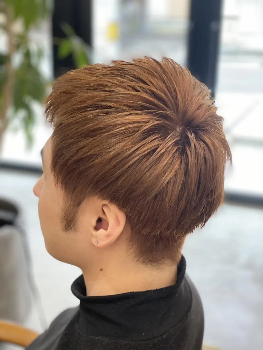 メンズ ショート 似合わせ透明感カラー 宇治　ヤマノのヘアスタイル