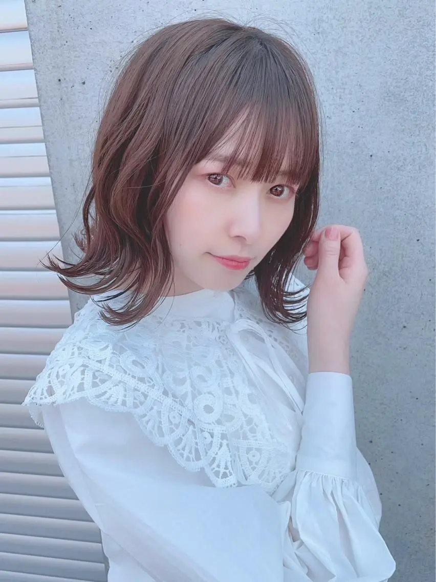 ミディアム カラー パーマ ヘアアレンジ 【公式】amble luxe池袋東口🩷のヘアスタイル