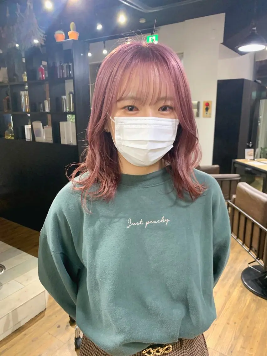 セミロング カラー アッシュ グレージュ ラベンダーカラー ラベンダーピンク ピンクカラー ヘアカラー トリートメント ミルクティーベージュ ブリーチ 店長 清水のヘアスタイル