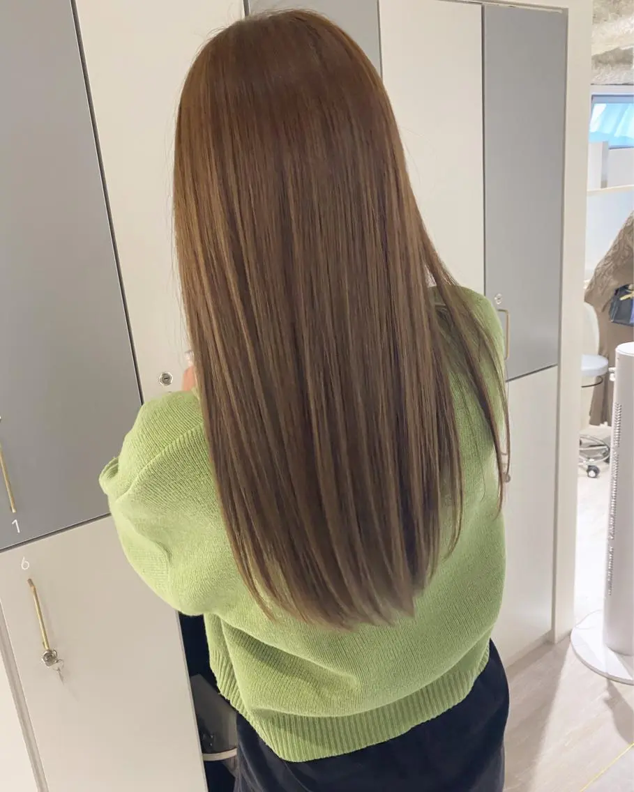 ロング カラー グレージュ 髪質改善 LOVESTOIKE 堂本のヘアスタイル