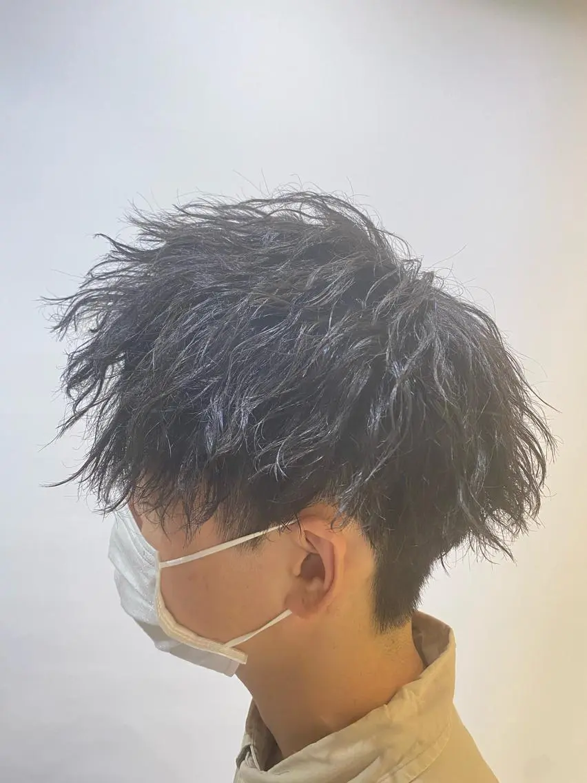 ショート パーマ メンズ カット パーマ トリートメント 三ノ宮フェザーパーマ 10月再開予定のヘアスタイル