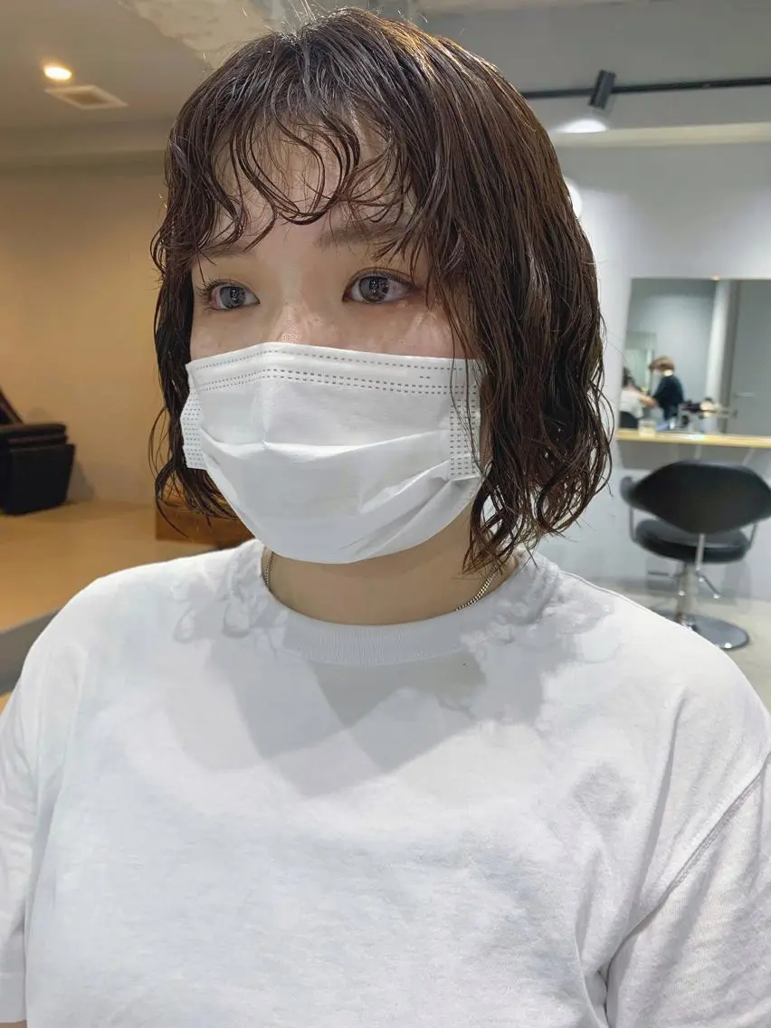 パーマ カット パーマ トリートメント ボブパーマコテ巻き風 パーマNo1深江秀平のヘアスタイル