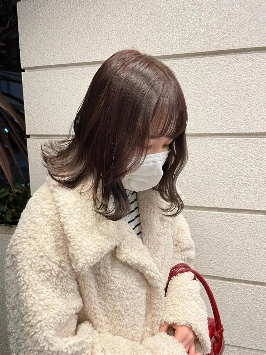 ミディアム カラー カット ヘアカラー トリートメント kunimi harukaのヘアスタイル