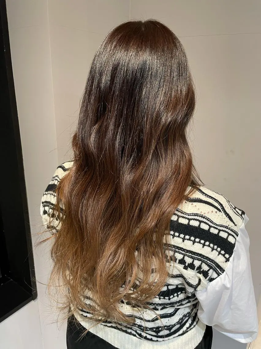 ロング カラー カット ヘアカラー トリートメント レイヤー×髪質改善 ×透明感/杉田 圭のヘアスタイル