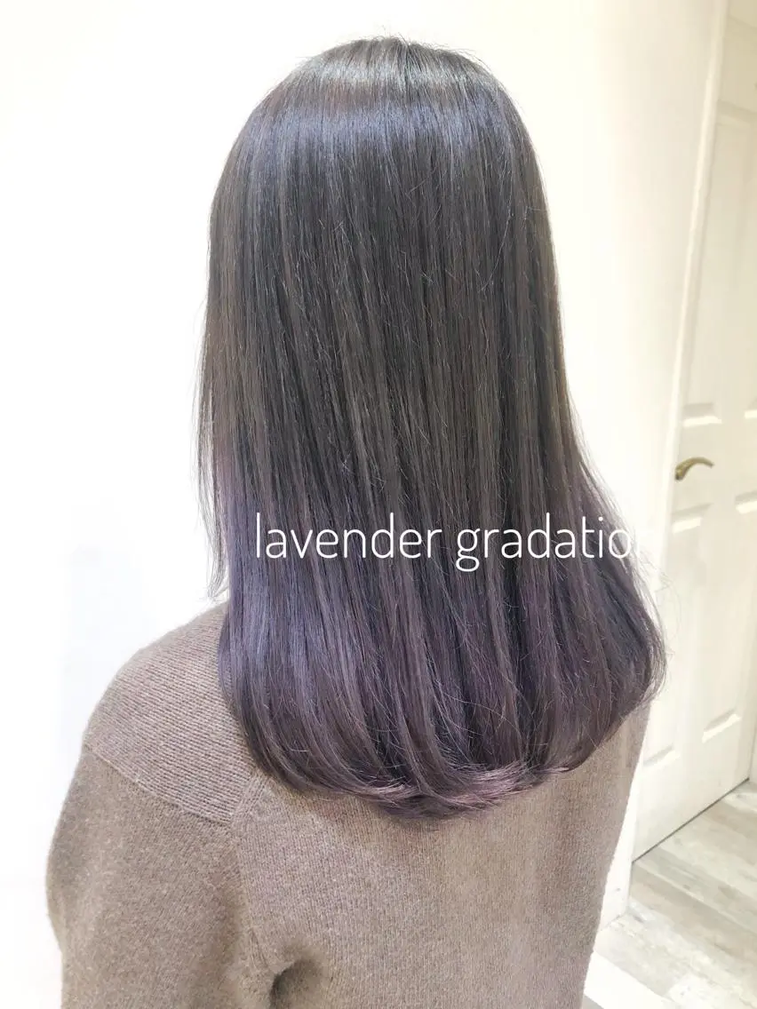 ロング カラー グラデーションカラー ラベンダーカラー 大平 美沙のヘアスタイル