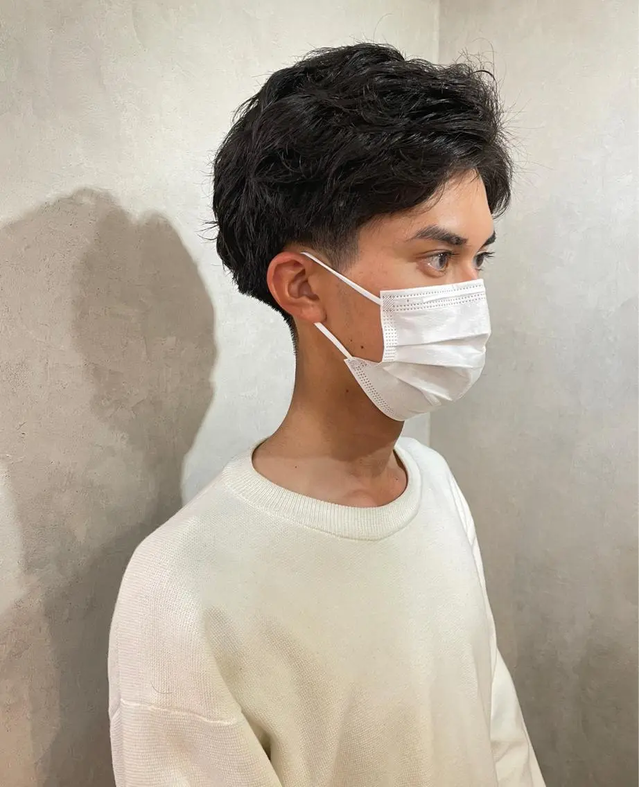パーマ メンズ メンズパーマ 刈り上げ 🍮中山詩乃🍮顔 まわりデザイン◎のヘアスタイル