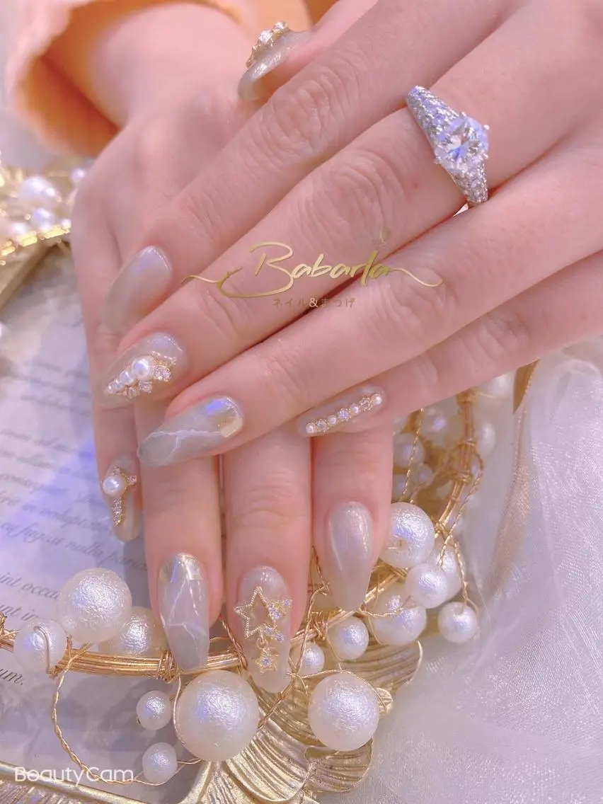 ネイル 大理石ネイル(マーブル) ストーンネイル Babarla nailのネイルデザイン