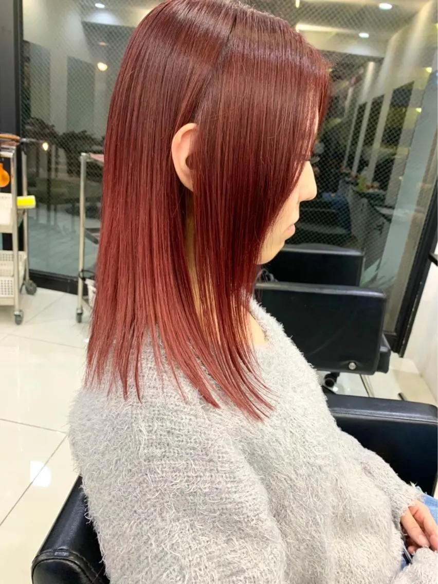 ミディアム ヘアカラー 横山 奈央のヘアスタイル