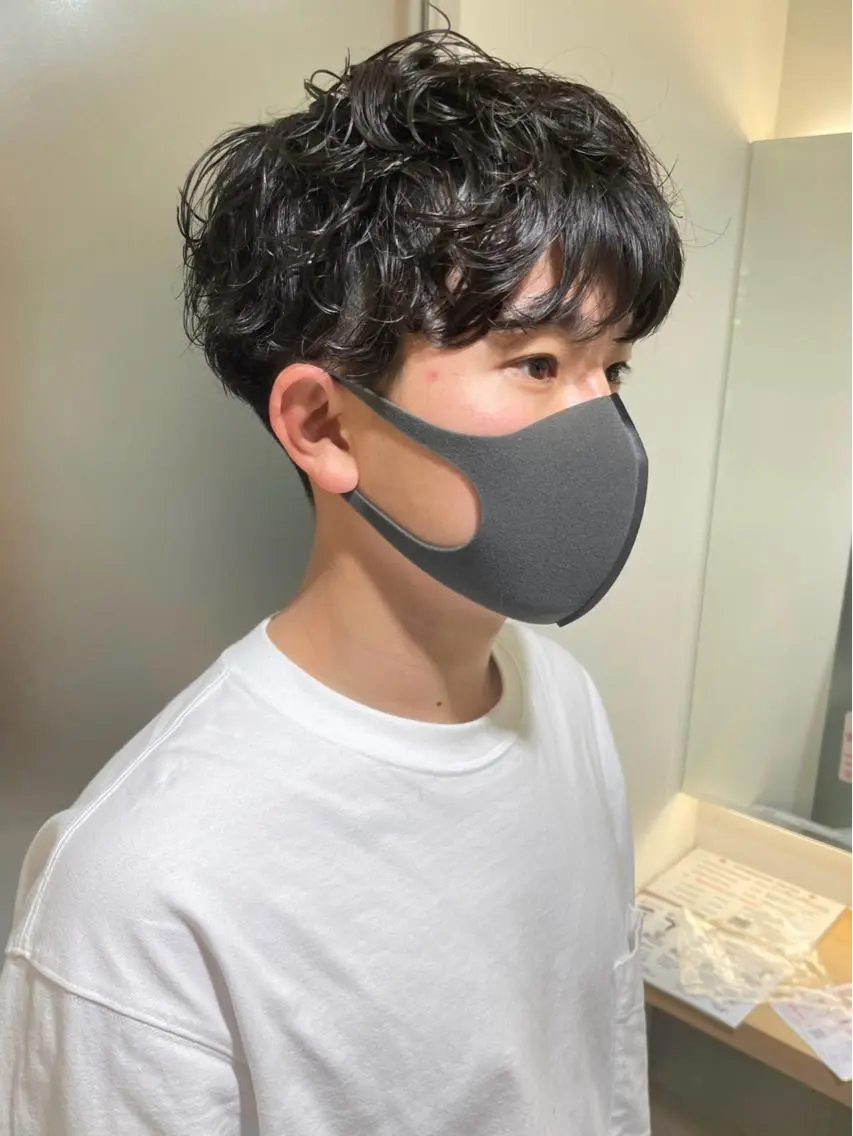 パーマ メンズ カット パーマ 佐藤 梨里花 ❤︎のヘアスタイル